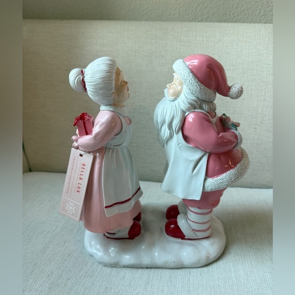Bella Lux Holiday Pink Kissing Santa and Mrs. Claus...